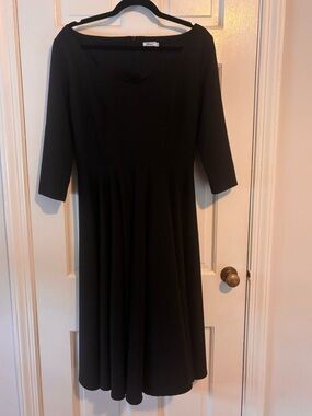 Unique Vintage Classic Black Fit-and-Flare Dress - Glamour Bunny